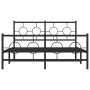 Estructura de cama cabecero y estribo metal negro 140x200 cm de , Camas y somieres - Ref: Foro24-376245, Precio: 123,31 €, De...
