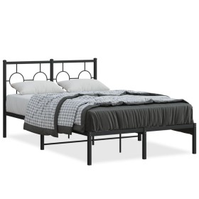 Estructura de cama con cabecero metal negro 120x200 cm de , Camas y somieres - Ref: Foro24-376224, Precio: 97,32 €, Descuento: %