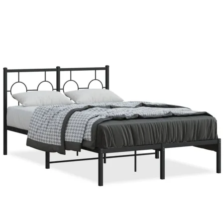 Bettgestell mit schwarzem Metallkopfteil 120x200 cm von , Betten und Lattenroste - Ref: Foro24-376224, Preis: 95,97 €, Rabatt: %