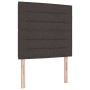 Estructura de cama con cabecera Marrón oscuro 90 x 200 cm tela