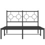 Bed frame with black metal headboard 120x200 cm by , Beds and slatted bases - Ref: Foro24-376224, Price: 97,32 €, Discount: %