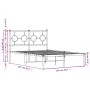 Bettgestell mit schwarzem Metallkopfteil 120x200 cm von , Betten und Lattenroste - Ref: Foro24-376224, Preis: 95,97 €, Rabatt: %