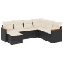 7-teiliges Garten-Esszimmerset und Kissen synthetisches Rattan schwarz von , Gartensets - Ref: Foro24-3258605, Preis: 411,23 ...
