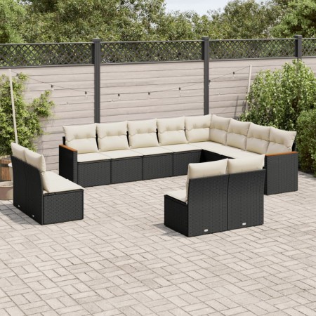 Garden sofa set 12 pieces with black synthetic rattan cushions by , Garden sets - Ref: Foro24-3258871, Price: 667,91 €, Disco...