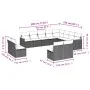 Garden sofa set 12 pieces with black synthetic rattan cushions by , Garden sets - Ref: Foro24-3258871, Price: 708,66 €, Disco...