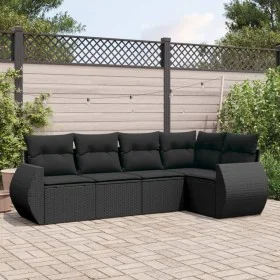 5-teiliges Gartenmöbel-Set und Kissen aus synthetischem Rattan schwarz von , Gartensets - Ref: Foro24-3253662, Preis: 346,25 ...
