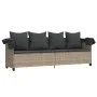 Sun lounger with canopy and light gray synthetic rattan cushions by , Loungers - Ref: Foro24-368358, Price: 264,41 €, Discoun...