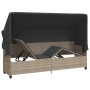Sonnenliege mit Stoffverdeck und Kissen Kunstrattan hellgrau von , Liegen - Ref: Foro24-368358, Preis: 268,77 €, Rabatt: %