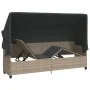 Sun lounger with canopy and light gray synthetic rattan cushions by , Loungers - Ref: Foro24-368358, Price: 264,41 €, Discoun...