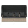 Sonnenliege mit Stoffverdeck und Kissen Kunstrattan hellgrau von , Liegen - Ref: Foro24-368358, Preis: 268,77 €, Rabatt: %