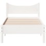 Massives Bettgestell aus weißem Kiefernholz, 90 x 190 cm von , Betten und Lattenroste - Ref: Foro24-844754, Preis: 92,83 €, R...