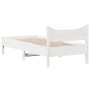 Massives Bettgestell aus weißem Kiefernholz, 90 x 190 cm von , Betten und Lattenroste - Ref: Foro24-844754, Preis: 92,83 €, R...