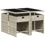 Set comedor de jardín 5 pzas cojines ratán sintético gris claro de , Conjuntos de jardín - Ref: Foro24-3211079, Precio: 336,9...