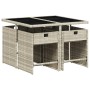 Set comedor de jardín 5 pzas cojines ratán sintético gris claro de , Conjuntos de jardín - Ref: Foro24-3211079, Precio: 294,8...