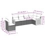 6-piece garden sofa set with black synthetic rattan cushions by , Garden sets - Ref: Foro24-3260095, Price: 397,92 €, Discoun...