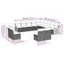 Set aus Gartensofas und Kissen 13 Stück synthetisches Rattan schwarz von , Gartensets - Ref: Foro24-3260565, Preis: 776,92 €,...