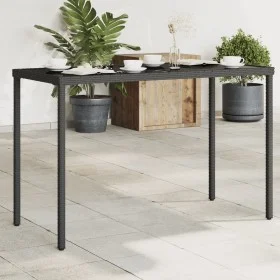 Gartentisch mit schwarzer PE-Rattanglasoberfläche 115x54x74 cm von , Gartentische - Ref: Foro24-365072, Preis: 75,48 €, Rabat...