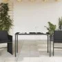Mesa de jardín superficie de vidrio ratán PE negro 115x54x74 cm de , Mesas de jardín - Ref: Foro24-365072, Precio: 75,44 €, D...