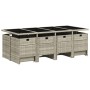 Garden dining set with 13 pieces, light gray synthetic rattan and cushions. by , Garden sets - Ref: Foro24-3210623, Price: 73...