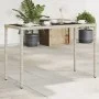 Garden table with light gray PE rattan surface glass top 115x54x74 cm by , Garden tables - Ref: Foro24-365079, Price: 74,35 €...