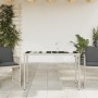 Garden table with light gray PE rattan surface glass top 115x54x74 cm by , Garden tables - Ref: Foro24-365079, Price: 62,13 €...