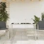 Garden table with light gray PE rattan surface glass top 115x54x74 cm by , Garden tables - Ref: Foro24-365079, Price: 74,35 €...