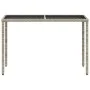 Garden table with light gray PE rattan surface glass top 115x54x74 cm by , Garden tables - Ref: Foro24-365079, Price: 74,35 €...