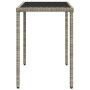 Garden table with light gray PE rattan surface glass top 115x54x74 cm by , Garden tables - Ref: Foro24-365079, Price: 62,13 €...
