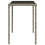 Garden table with light gray PE rattan surface glass top 115x54x74 cm by , Garden tables - Ref: Foro24-365079, Price: 74,35 €...
