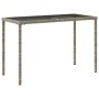 Garden table with light gray PE rattan surface glass top 115x54x74 cm by , Garden tables - Ref: Foro24-365079, Price: 62,13 €...