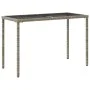 Garden table with light gray PE rattan surface glass top 115x54x74 cm by , Garden tables - Ref: Foro24-365079, Price: 74,35 €...