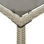 Garden table with light gray PE rattan surface glass top 115x54x74 cm by , Garden tables - Ref: Foro24-365079, Price: 62,13 €...