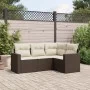 Garden sofa set 4 pieces with brown synthetic rattan cushions by , Garden sets - Ref: Foro24-3218903, Price: 297,68 €, Discou...