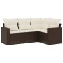 Garden sofa set 4 pieces with brown synthetic rattan cushions by , Garden sets - Ref: Foro24-3218903, Price: 286,54 €, Discou...