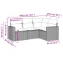 Garden sofa set 4 pieces with brown synthetic rattan cushions by , Garden sets - Ref: Foro24-3218903, Price: 286,54 €, Discou...