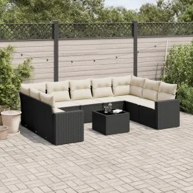 Garden sofa set 10 pieces with black synthetic rattan cushions by , Modular outdoor sofas - Ref: Foro24-3251743, Price: 594,0...