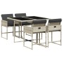 Garden dining set 5 pieces with light gray synthetic rattan cushions by , Garden sets - Ref: Foro24-3211259, Price: 270,82 €,...
