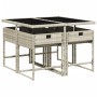 5 Stück Garten Esszimmer Set Kissen synthetisches Rattan hellgrau von , Gartensets - Ref: Foro24-3211259, Preis: 270,82 €, Ra...