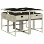 Set comedor de jardín 5 pzas cojines ratán sintético gris claro de , Conjuntos de jardín - Ref: Foro24-3211259, Precio: 309,9...
