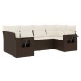 Set of 6 garden sofas and brown synthetic rattan cushions by , Garden sets - Ref: Foro24-3252920, Price: 455,00 €, Discount: %