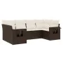 Set sofás de jardín 6 piezas y cojines ratán sintético marrón de , Conjuntos de jardín - Ref: Foro24-3252920, Precio: 455,13 ...