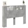 Concrete gray bed headboard with LED light 140x16.5x103.5 cm by , Headboards and footboards - Ref: Foro24-839248, Price: 78,8...
