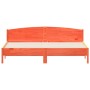 Bed frame with wax brown pine wood headboard 200x200 cm by , Beds and slatted bases - Ref: Foro24-3216190, Price: 233,07 €, D...