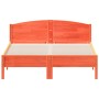 Bed frame with wax brown pine wood headboard 150x200 cm by , Beds and slatted bases - Ref: Foro24-3216199, Price: 206,33 €, D...