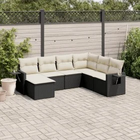 7-piece garden dining set and black synthetic rattan cushions by , Garden sets - Ref: Foro24-3252833, Price: 423,63 €, Discou...