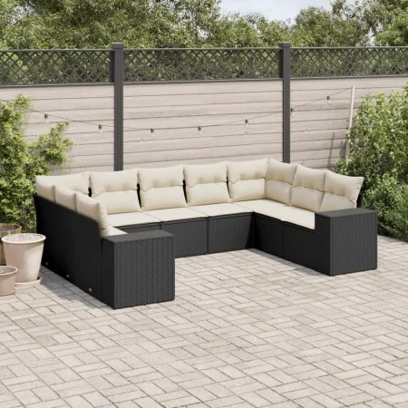 8-teiliges Gartensofa-Set und schwarze synthetische Rattankissen von , Gartensets - Ref: Foro24-3255333, Preis: 568,51 €, Rab...