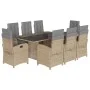9-teiliges Garten-Essset mit beigen Kissen aus synthetischem Rattan von , Gartensets - Ref: Foro24-3212264, Preis: 1,00 €, Ra...