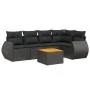 6-piece garden sofa set and black synthetic rattan cushions by , Garden sets - Ref: Foro24-3257322, Price: 386,49 €, Discount: %