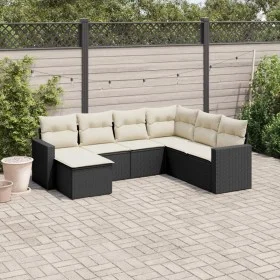 7-piece garden dining set and black synthetic rattan cushions by , Modular outdoor sofas - Ref: Foro24-3251633, Price: 418,18...