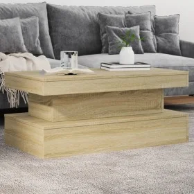 Coffee table with LED lights Sonoma oak 90x50x40 cm by , Coffee table - Ref: Foro24-839849, Price: 83,34 €, Discount: %